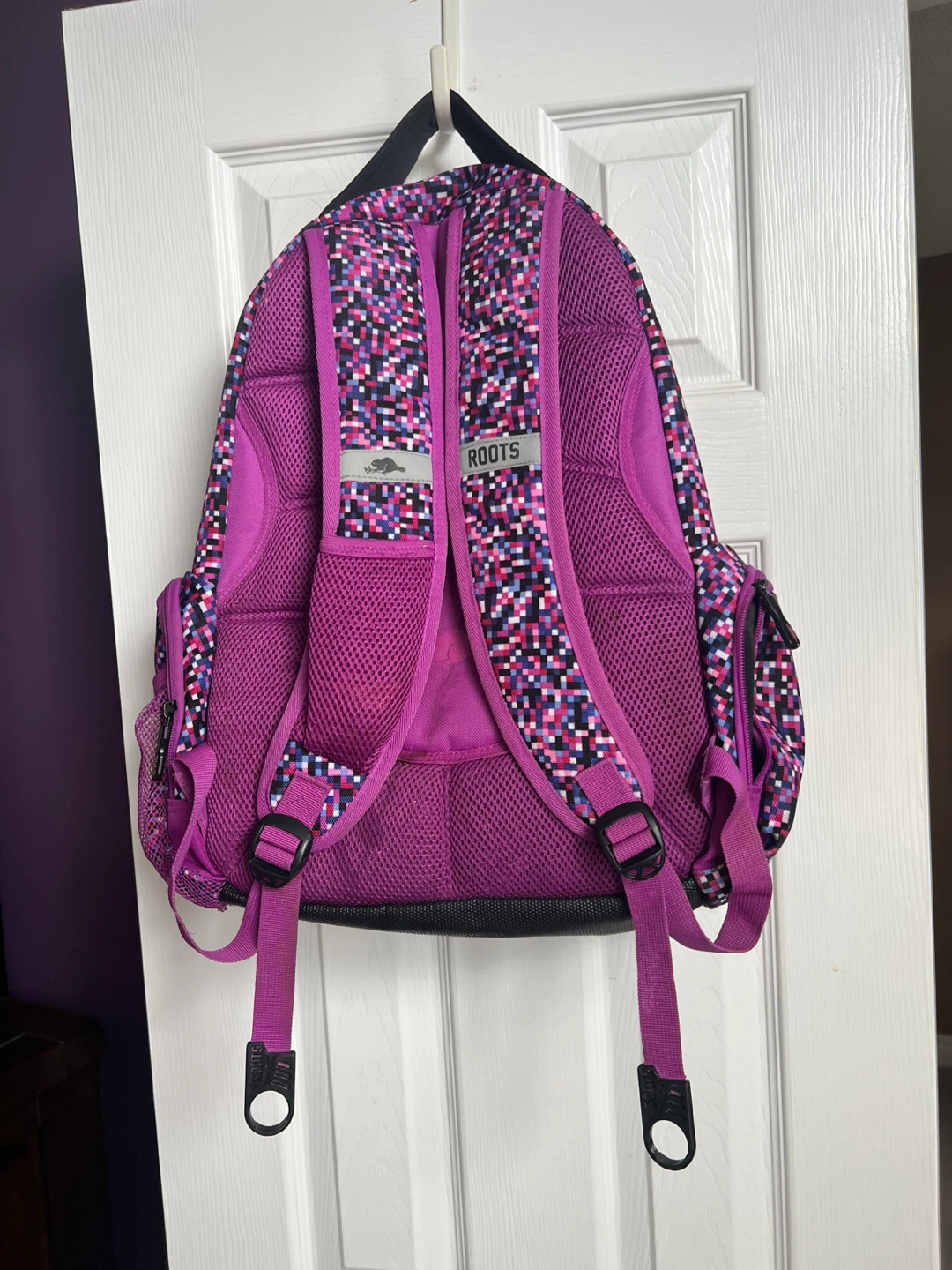 Roots Backpack - Pink/Purple Pixelated Design - photo 3