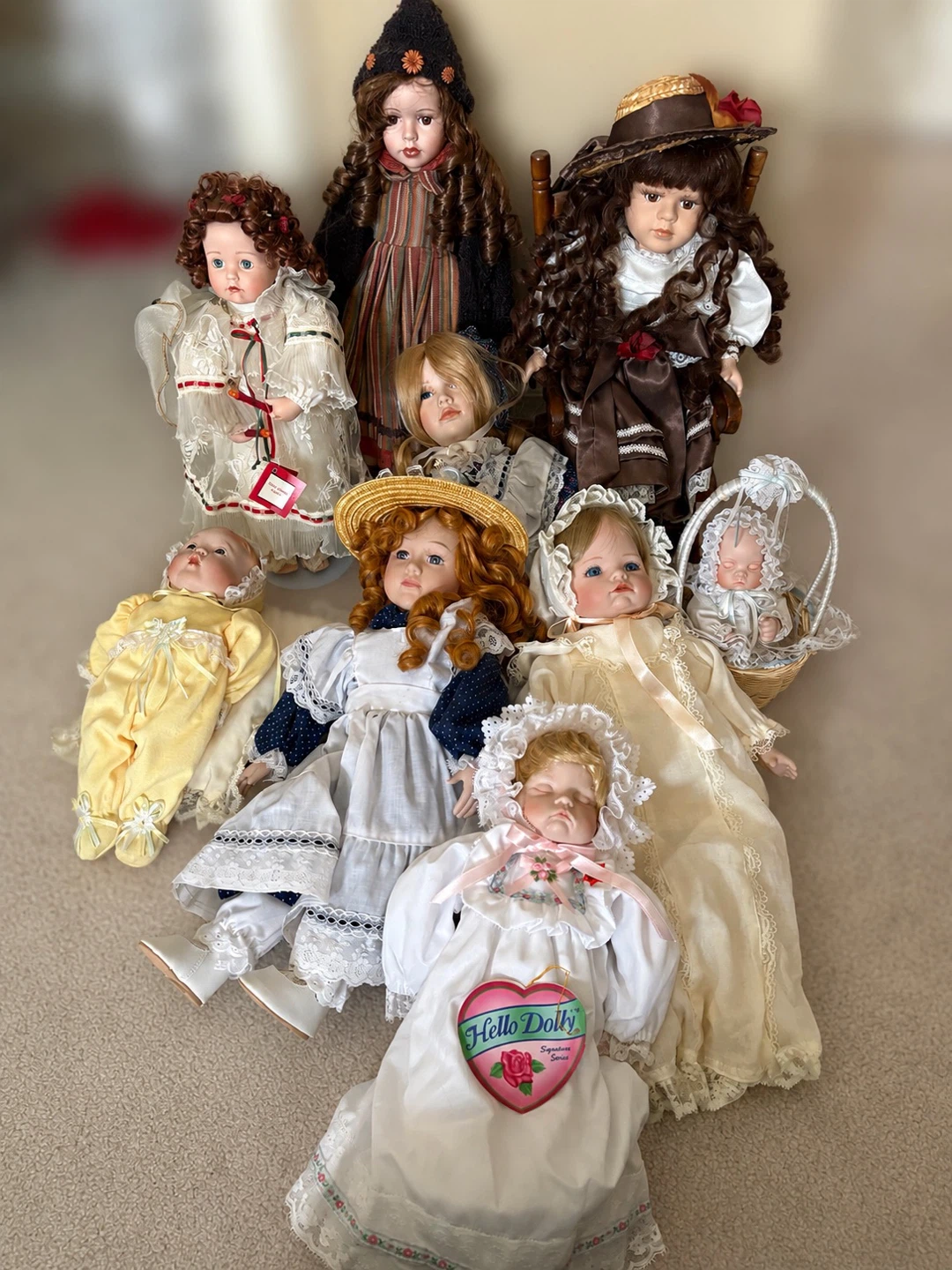 Collection of Porcelain Dolls