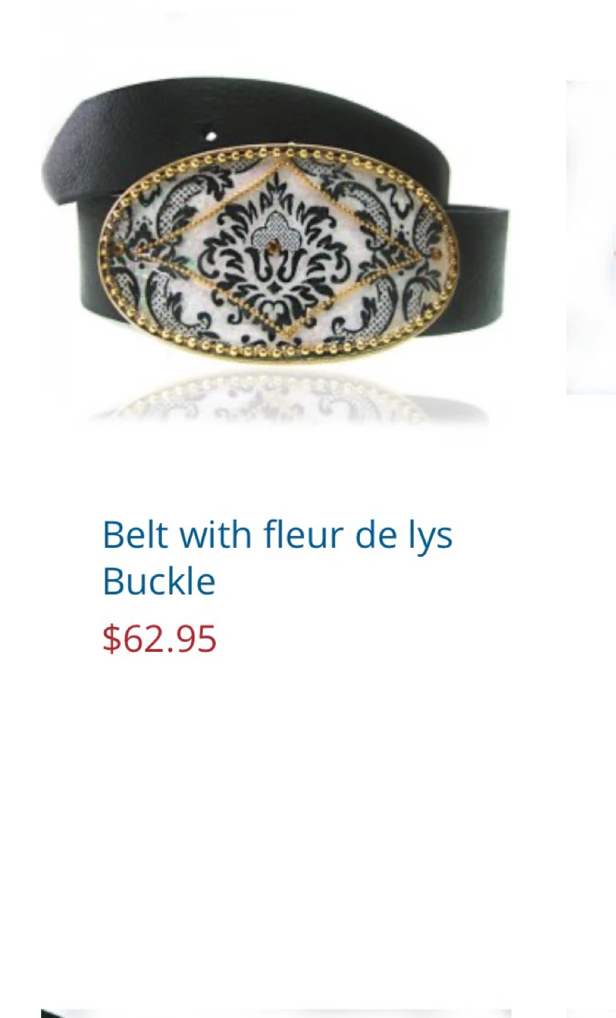 Iris Design Leather Belt with Fleur de Lys Buckle - photo 5
