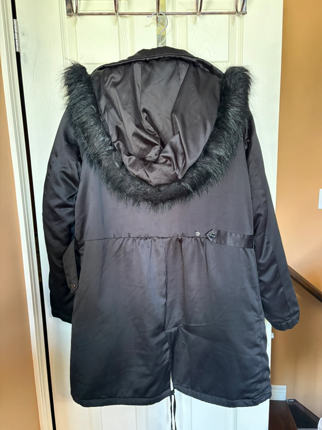 Bebe Black Faux Fur Trim Hooded Parka - photo 5