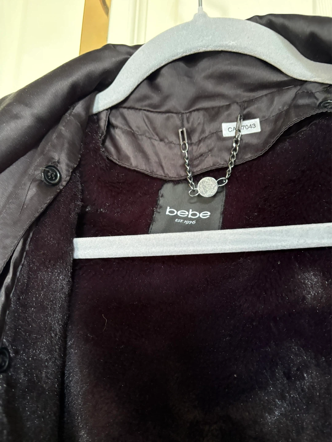 Bebe Black Faux Fur Trim Hooded Parka - photo 2