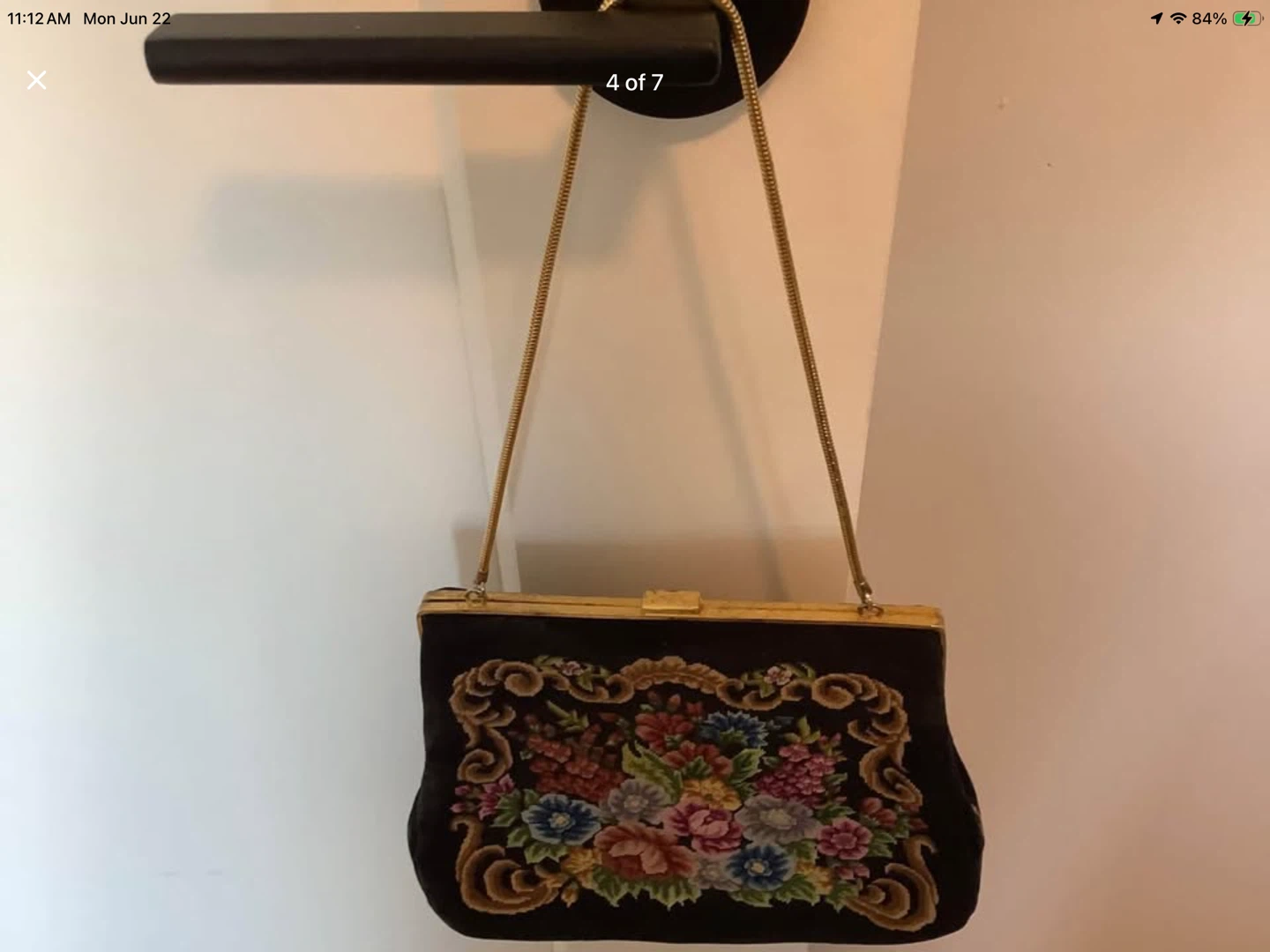 Vt Petit Point Evening Bag w Tiger’s Eye Snap Latch 🐞 - photo 4