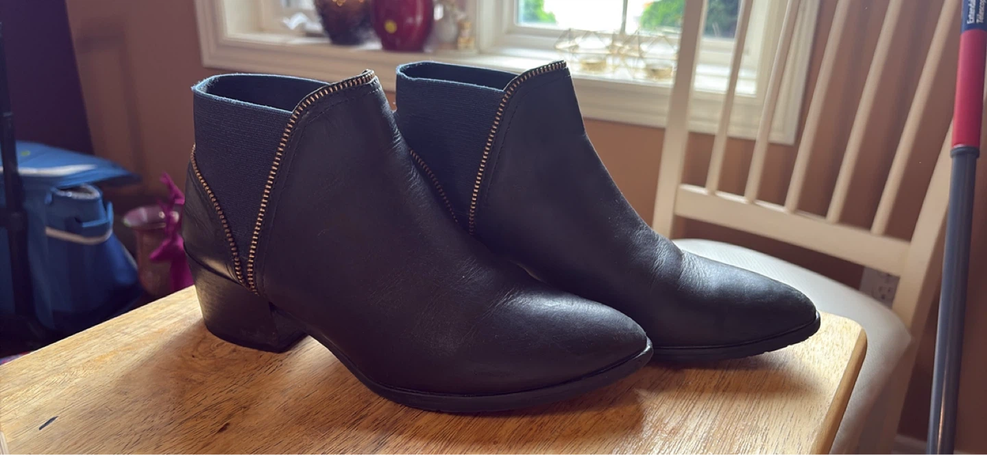 Black Leather Ankle Boots