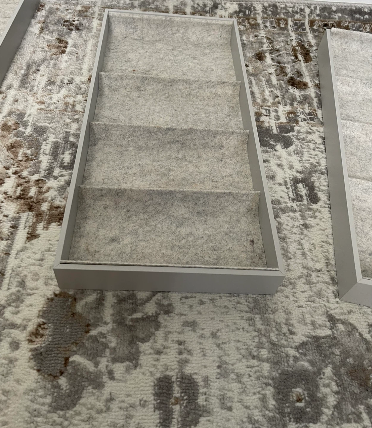 Grey Felt Tiered Drawer Organizers