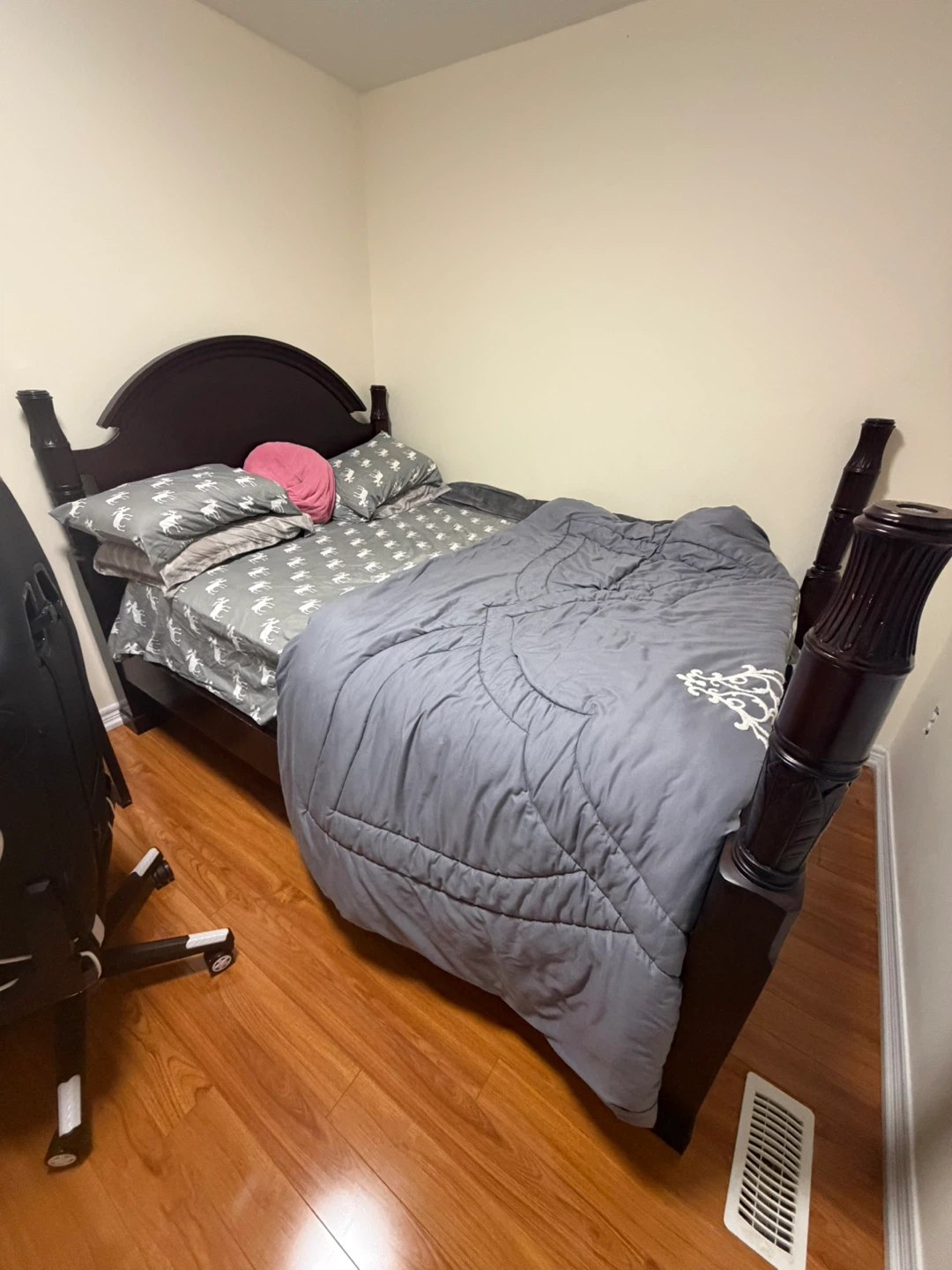 Dark Wood Canopy Bed Frame