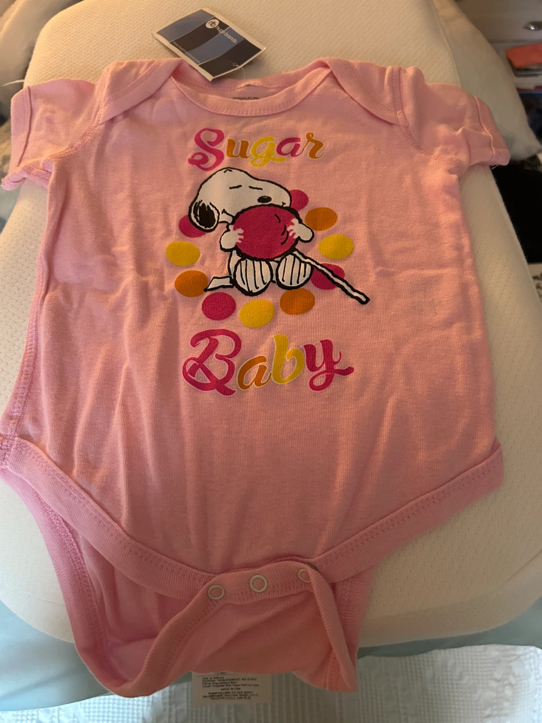 Peanuts "Sugar Baby" Onesie 12M Pink - photo 2