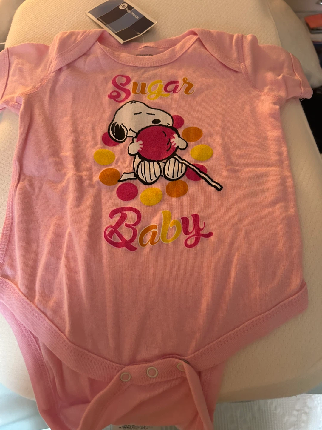 Peanuts "Sugar Baby" Onesie 12M Pink