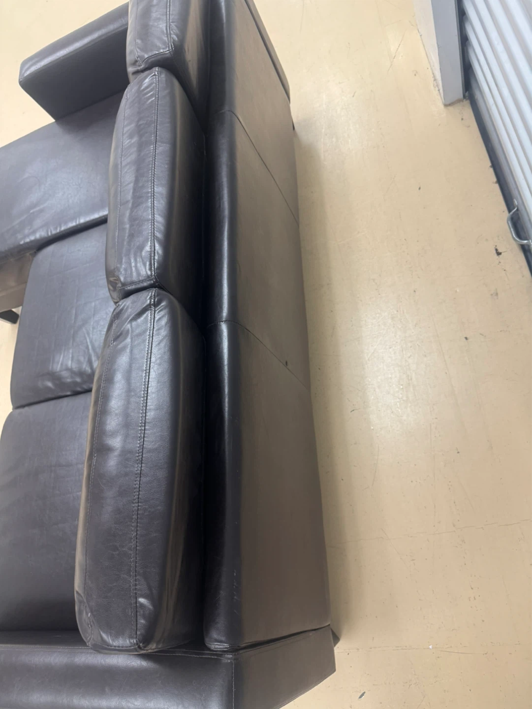 Dark Brown Faux Leather Sectional Sofa - photo 4
