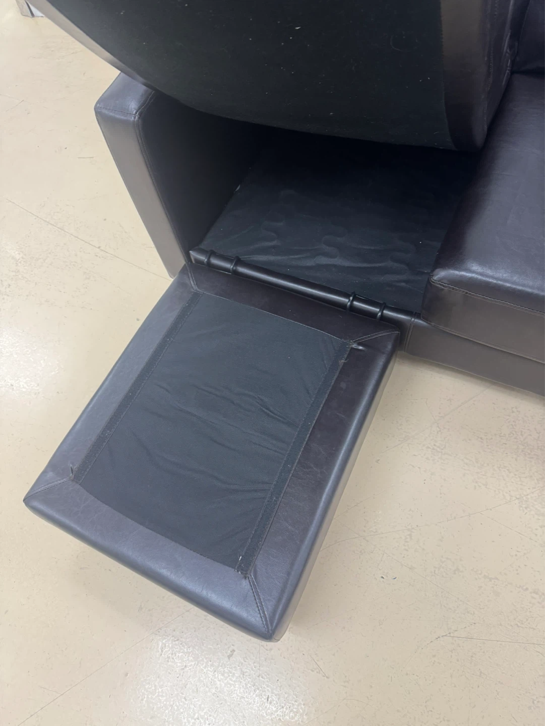 Dark Brown Faux Leather Sectional Sofa - photo 5