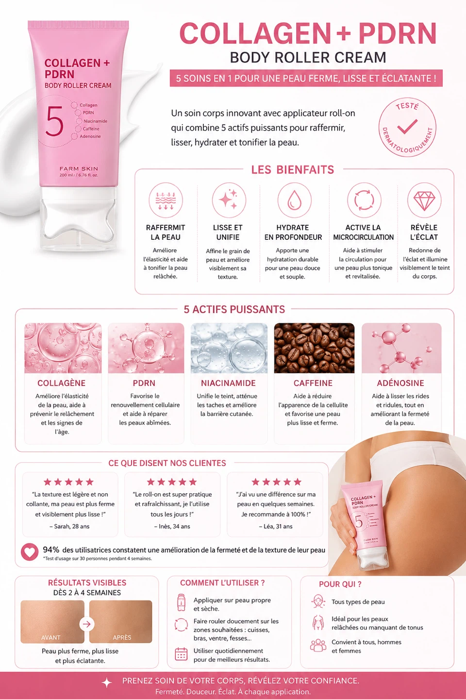 Farm Skin Collagen + PDRN Body Roller Cream 120ml - photo 4