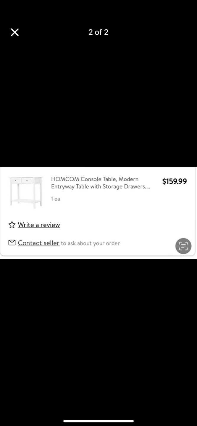 HOMCOM Console Table, Entryway Table with Storage Drawers, White - photo 2