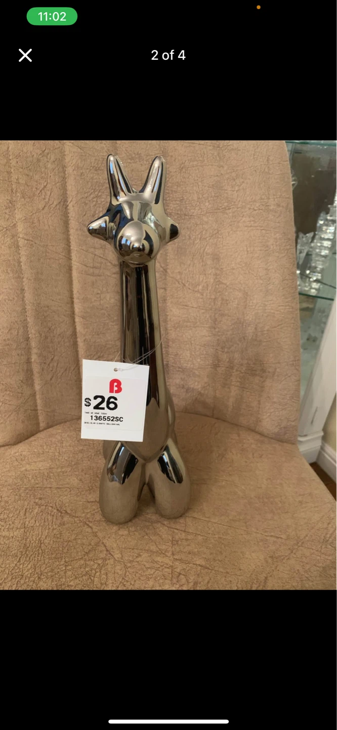 Silver Decorative Giraffe Figurine - photo 2