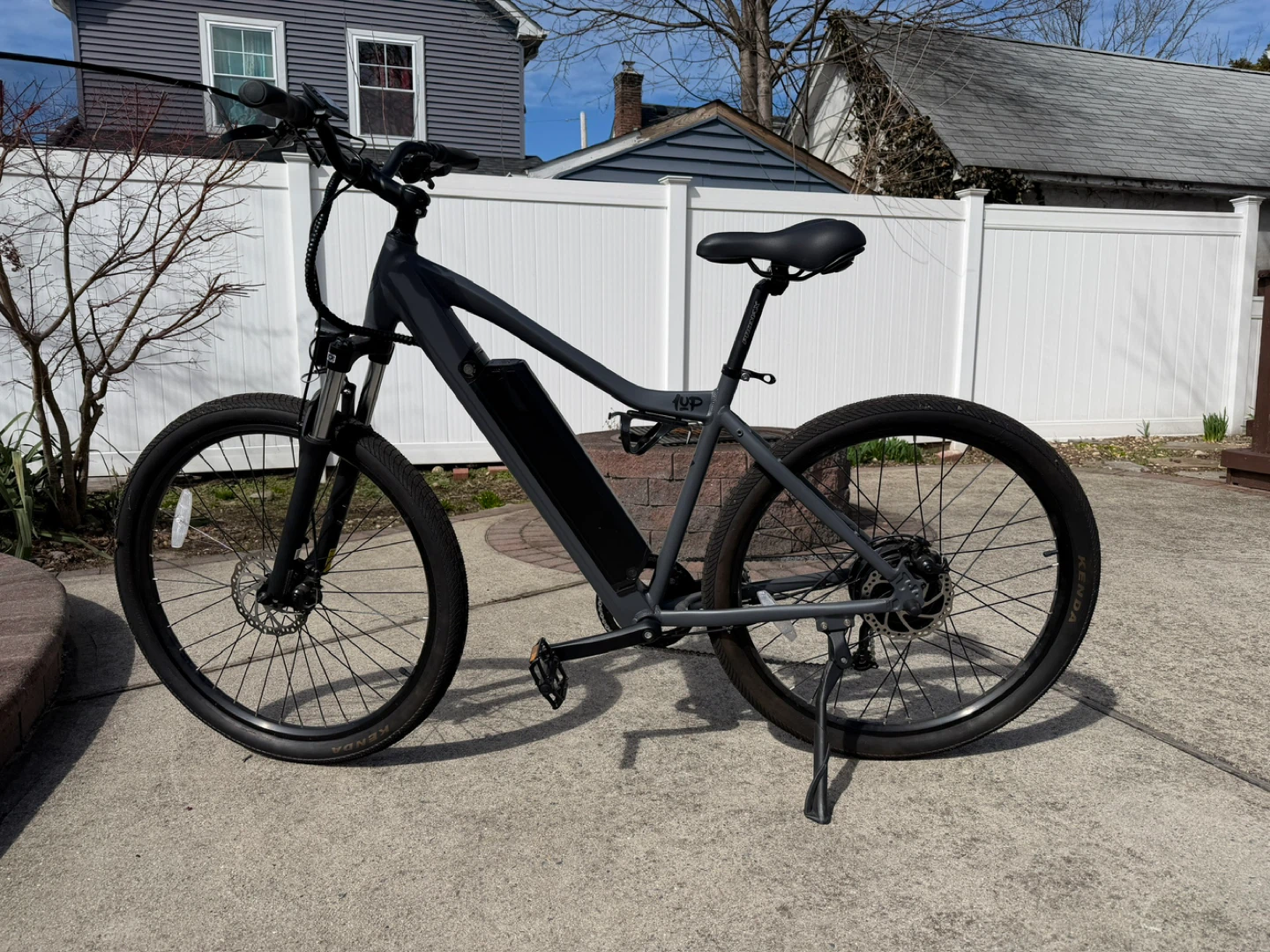Gray Electric Bicycle. Make RIDE 1UP 500 Series