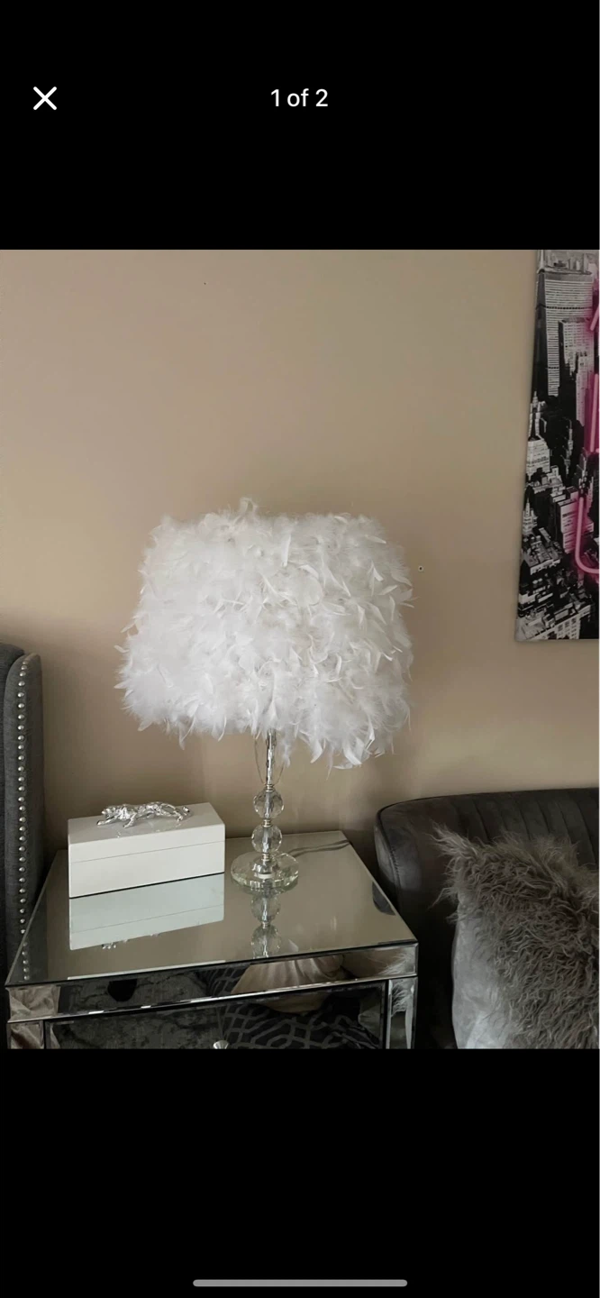 White Feather Table Lamp