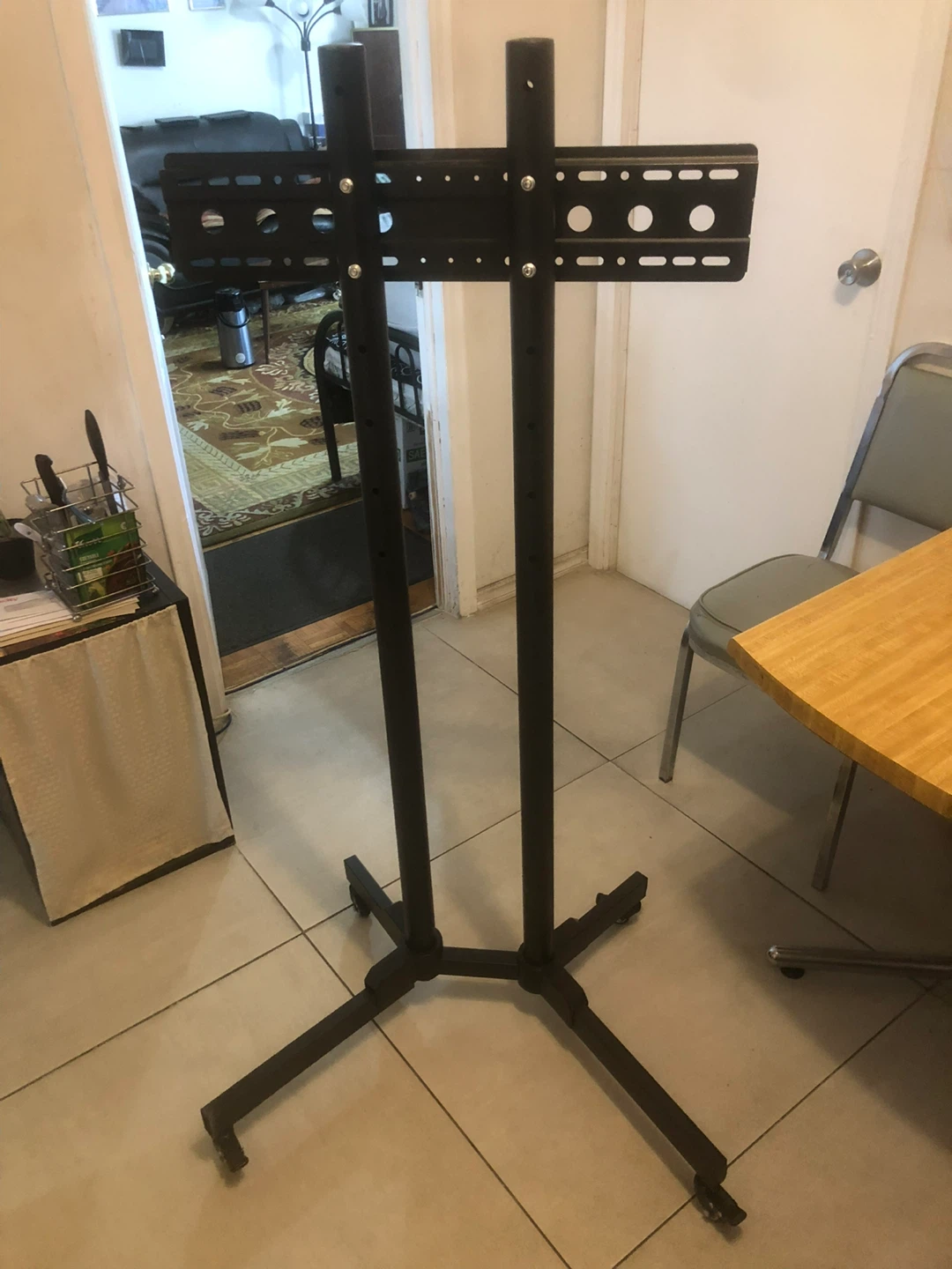 Black Rolling TV Stand - photo 2