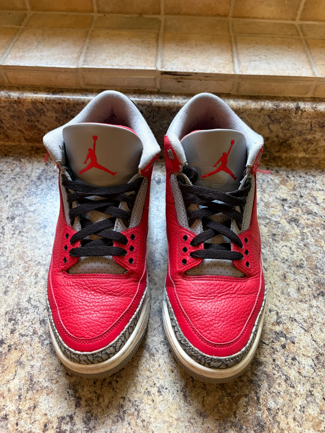 Air Jordan 3 Retro Red Cement Sneakers - photo 4