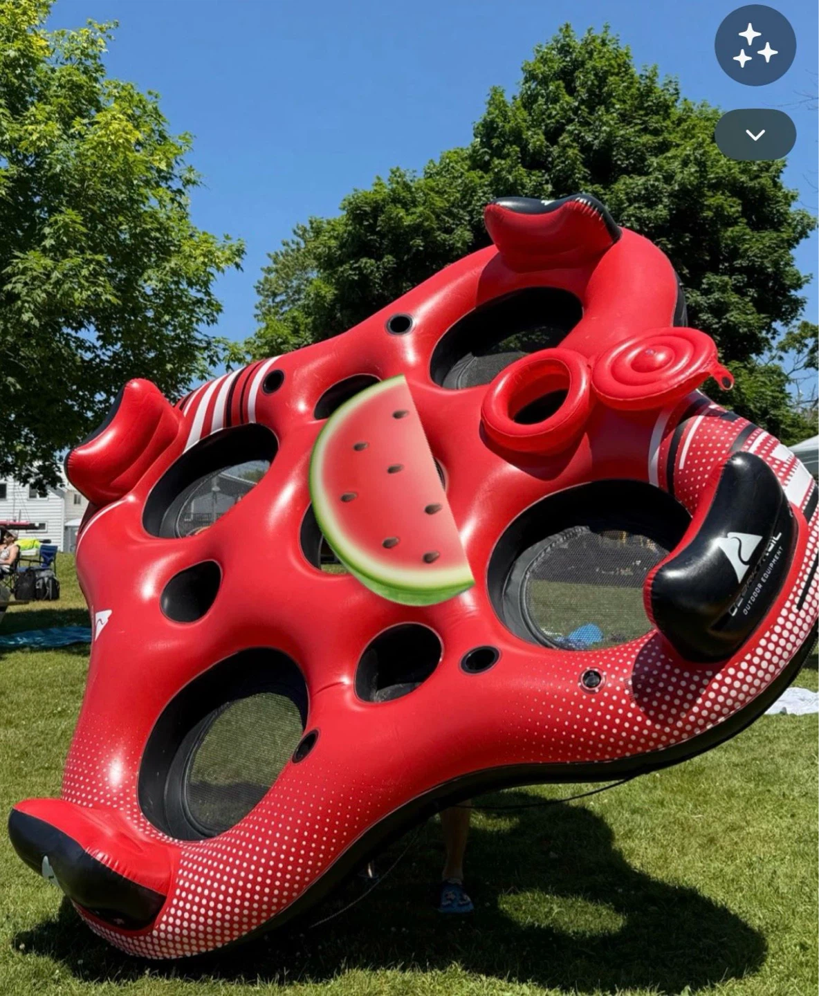 Ozark Trail Pool Float-4 person with a cooler and 4 cup holder