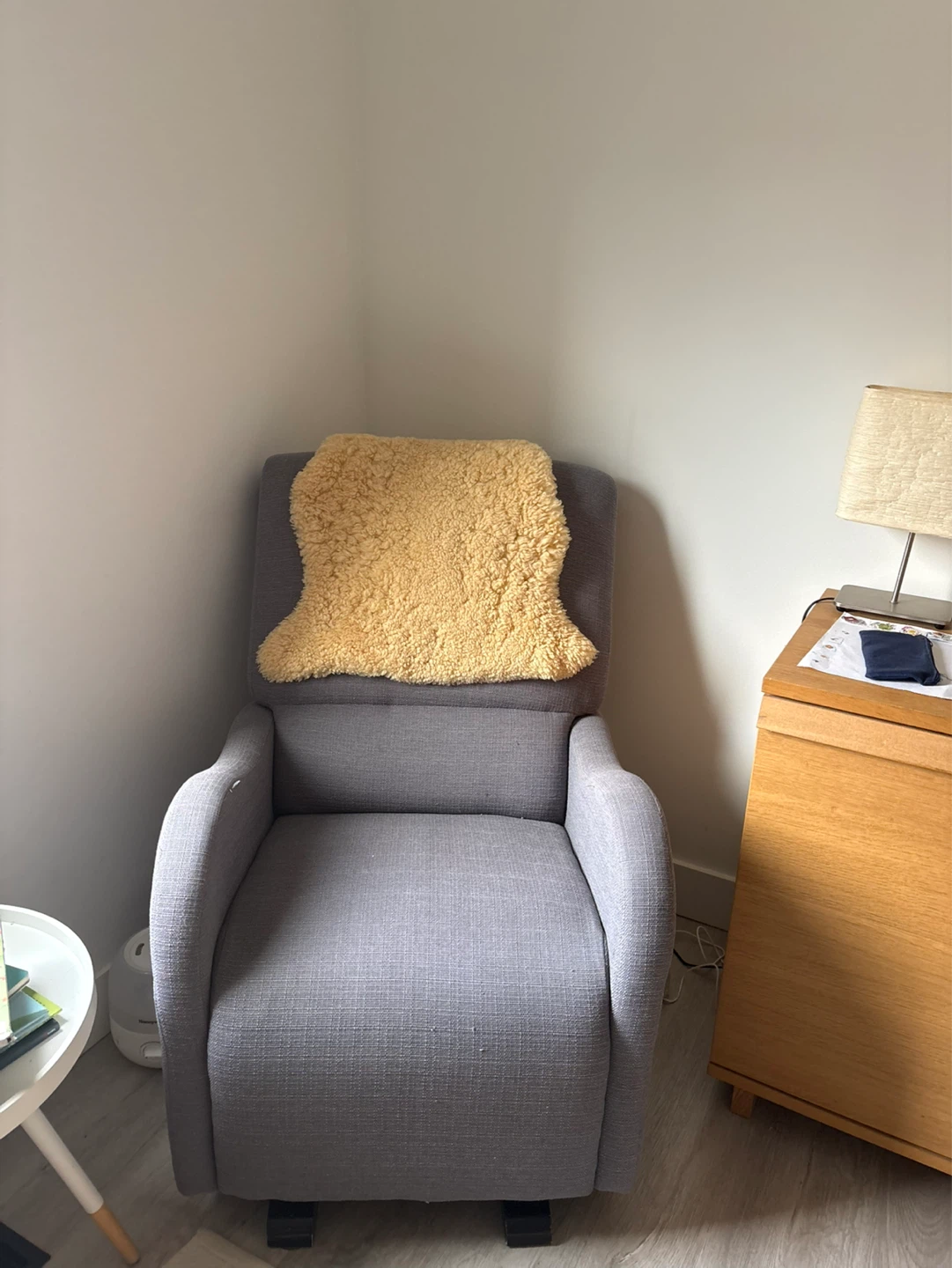 Grey rocking chair for nursery