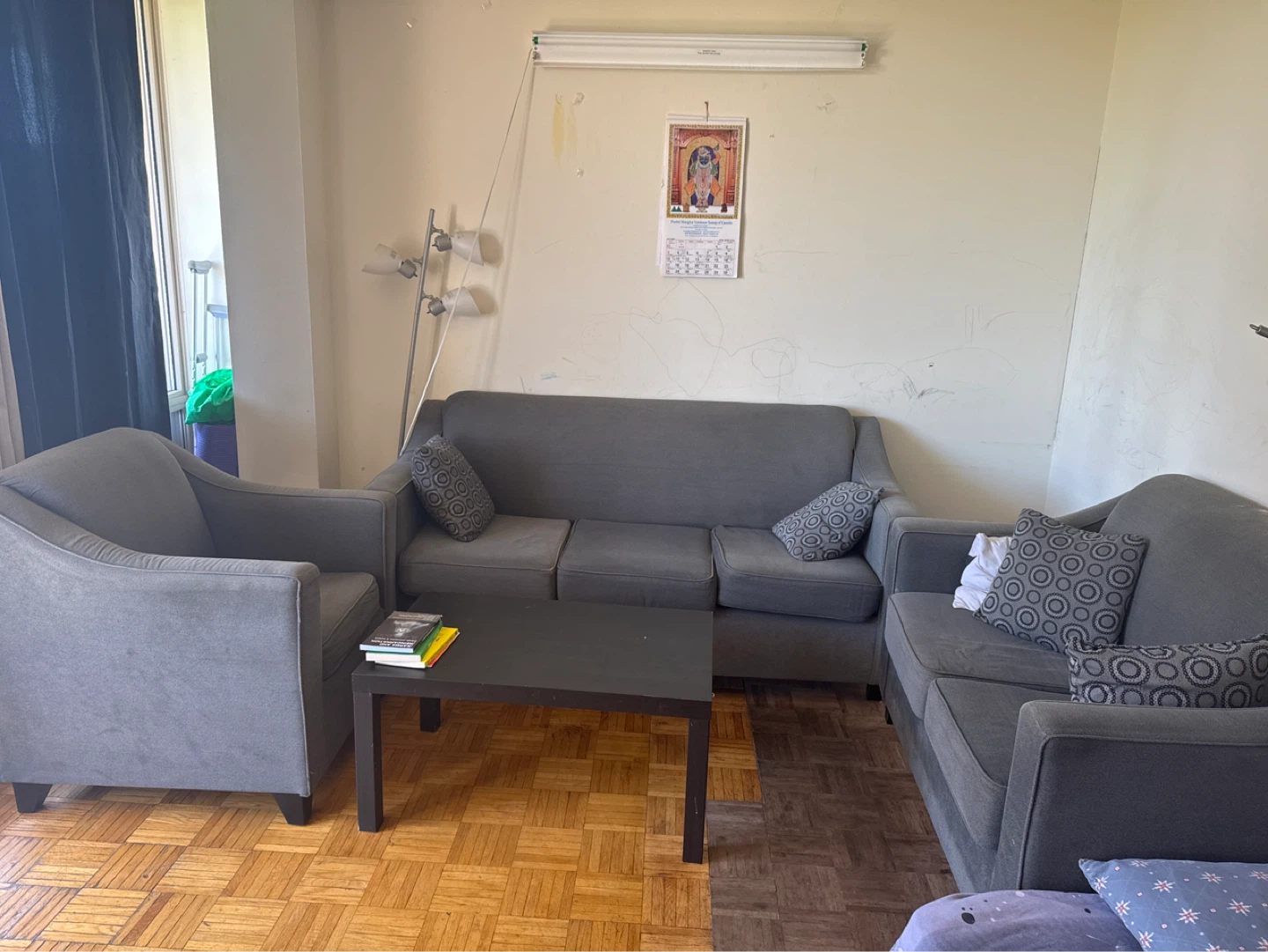 Grey Sofa and Loveseat Set