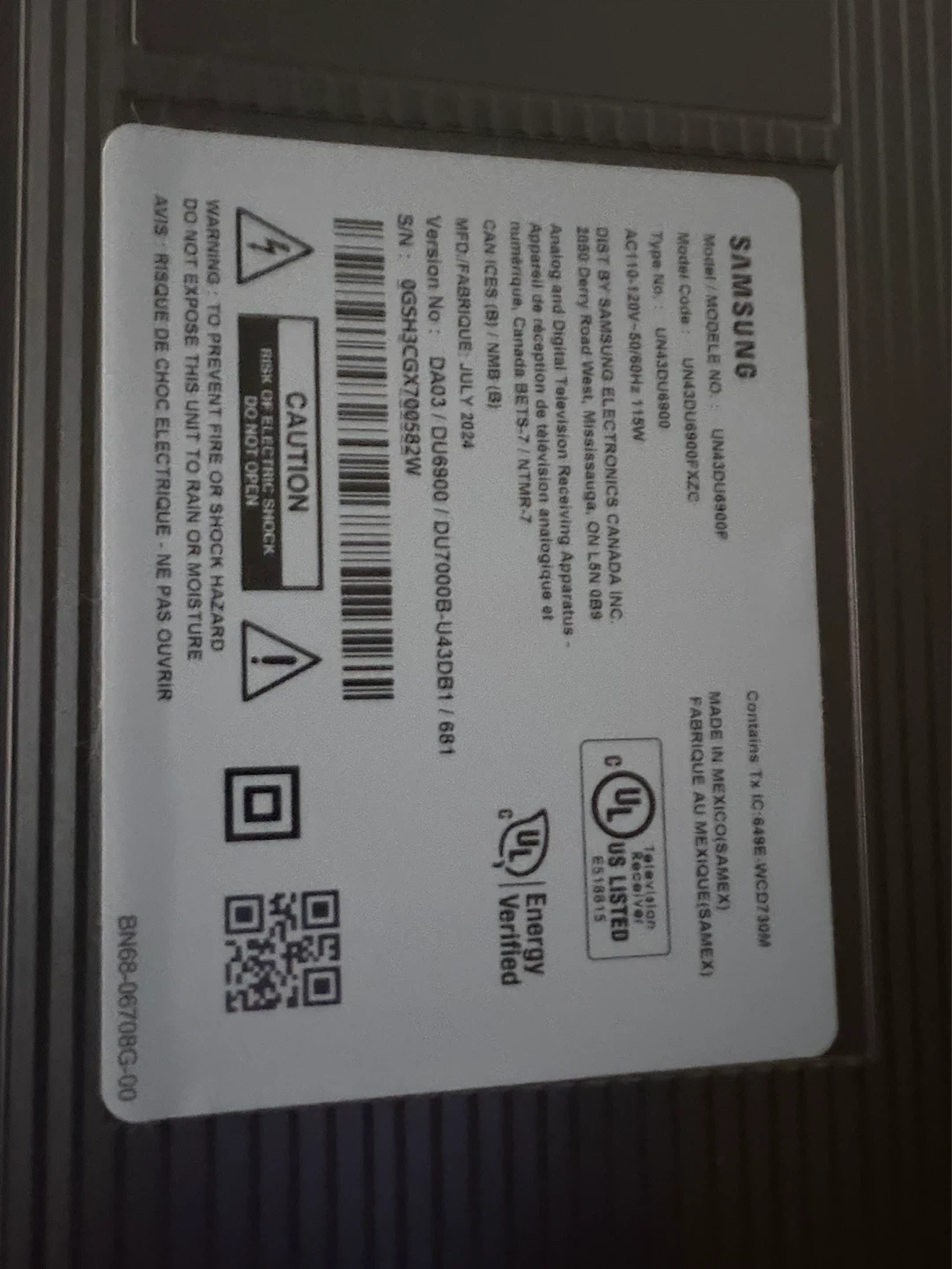 Samsung UN43NU6900FXZC 43-inch Smart TV - 2024 model - photo 5