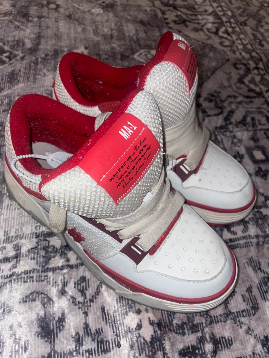 AMIRI MA-1 Sneakers White Red Size 8.5