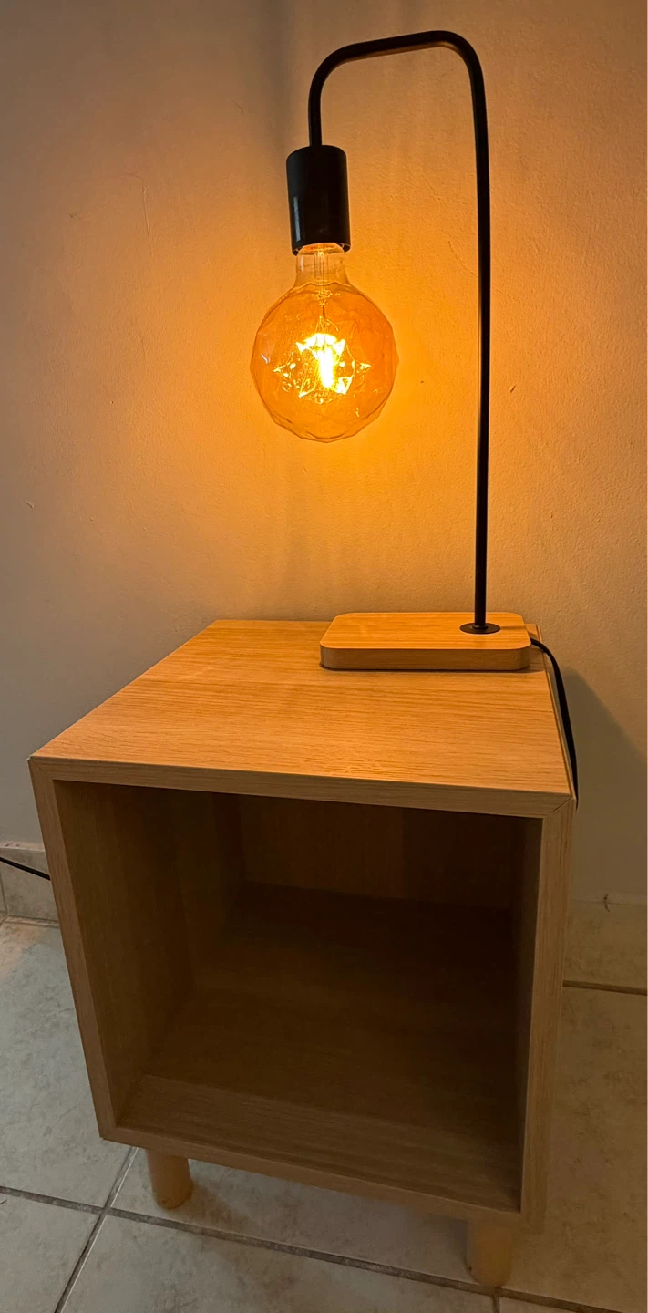 IKEA TVÄRHÄND Table Lamp - Black/Bamboo - photo 3