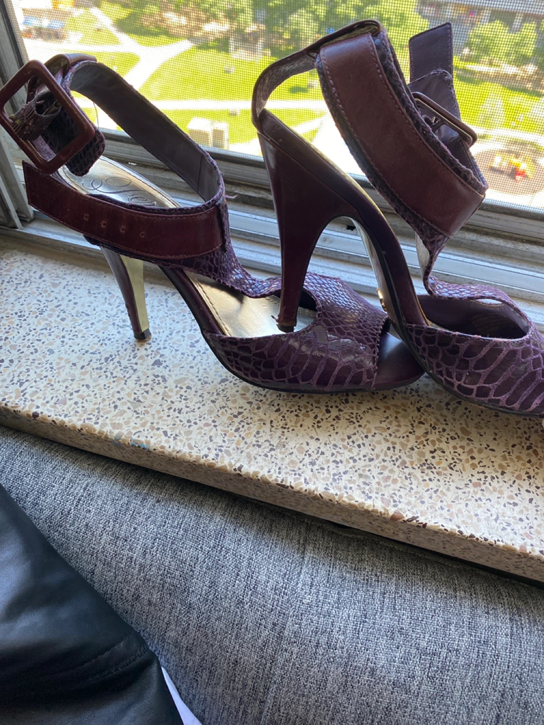 Fergalicious Purple Snake Print Heels - photo 2