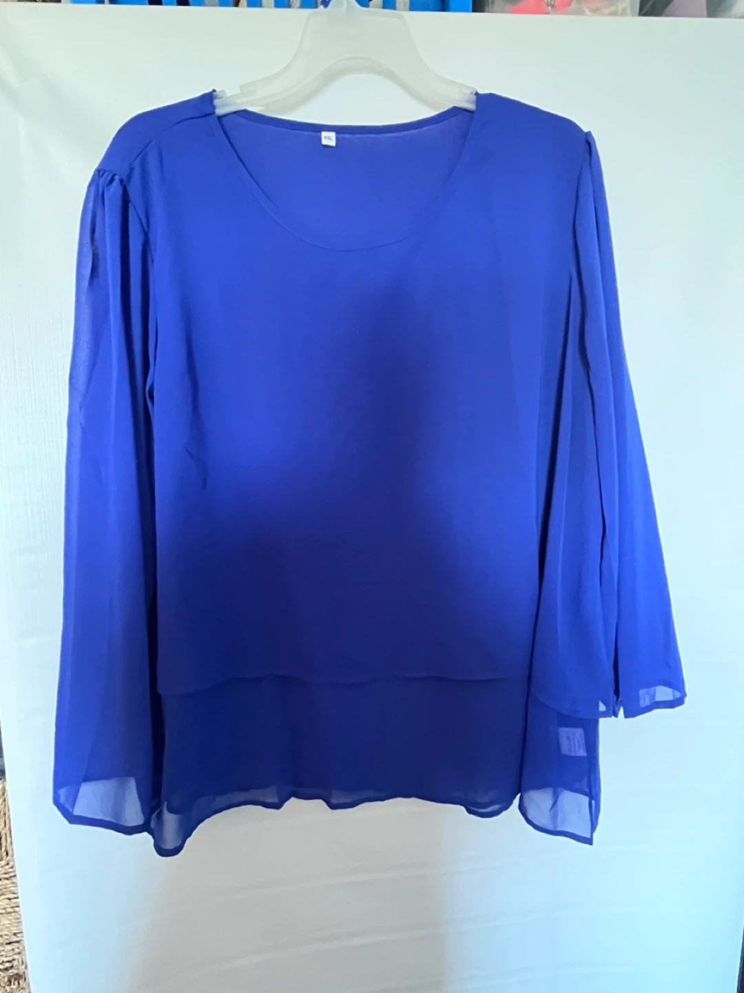 Royal Blue Chiffon Blouse size 2x/3x new - photo 2
