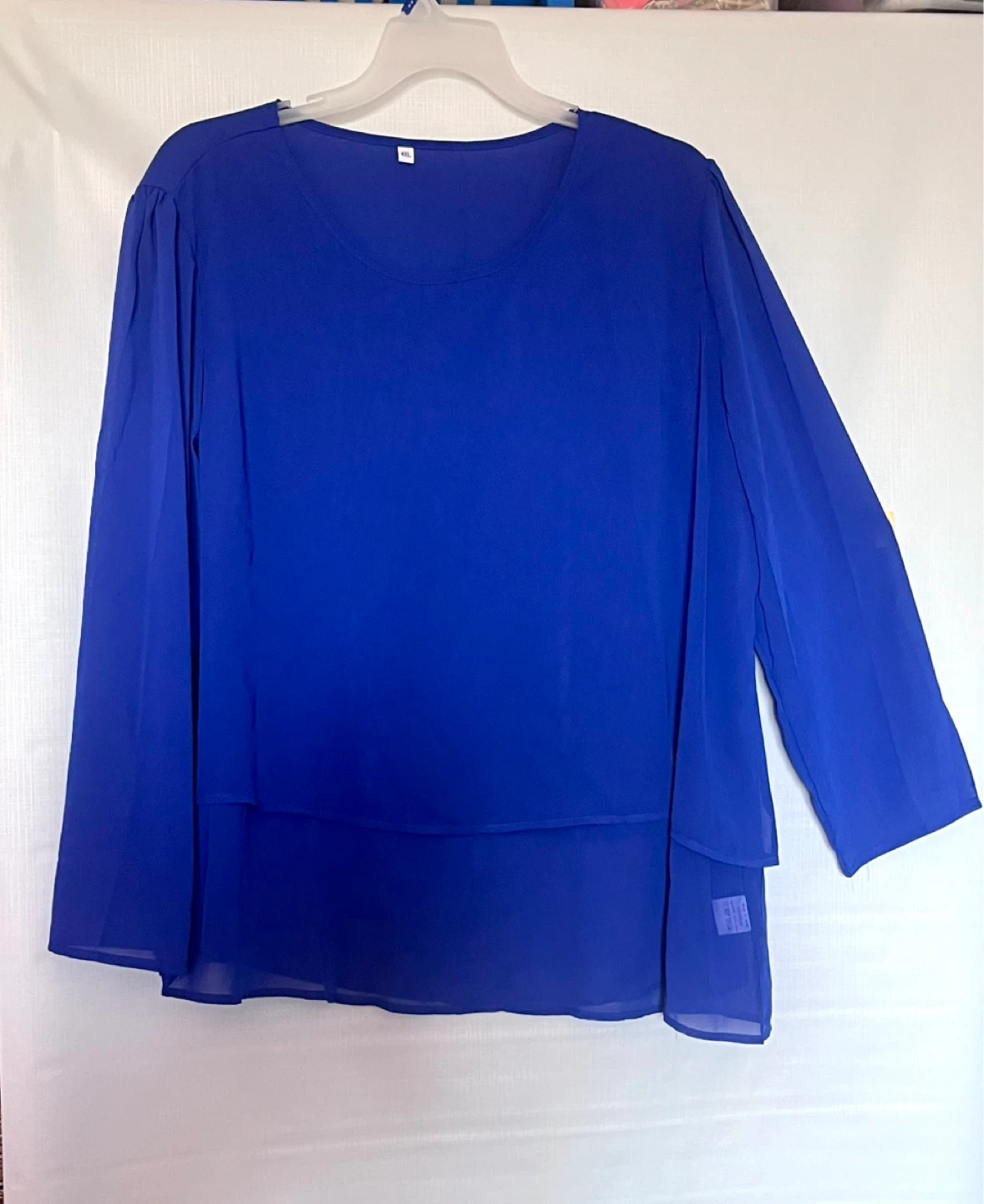 Royal Blue Chiffon Blouse size 2x/3x new