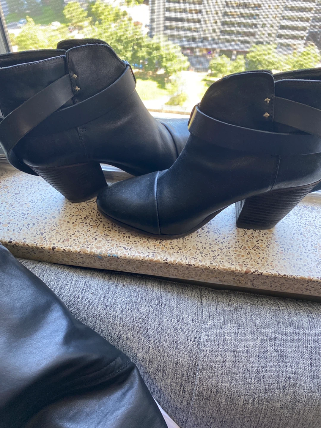 Black Leather Ankle Boots - photo 2