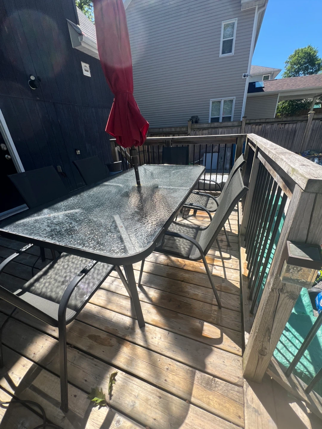 Glass Top Patio Dining Set 8 Chairs. Umbrella it’s Not included - photo 5