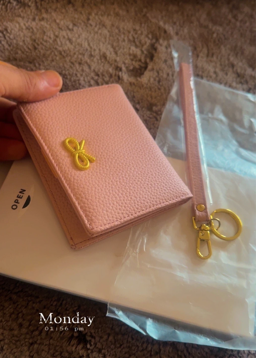 Pink Cardholder with Wrist Strap