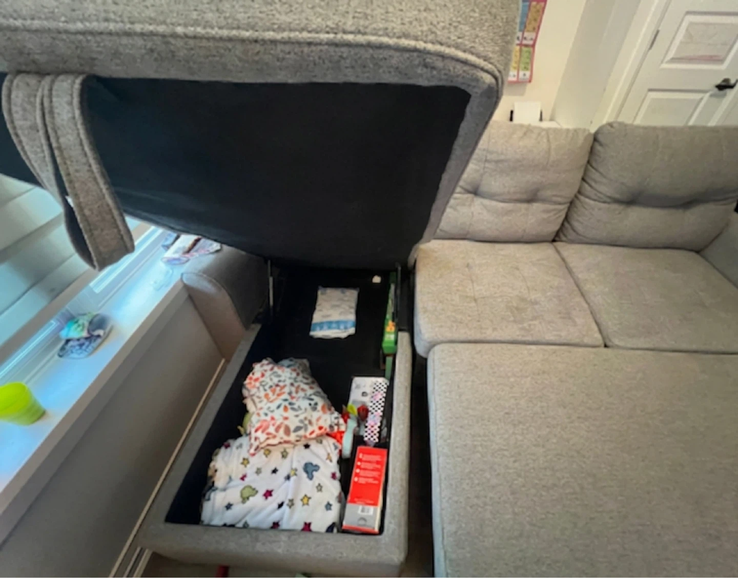 Grey Sectional Sofa with Storage deliver free - photo 3