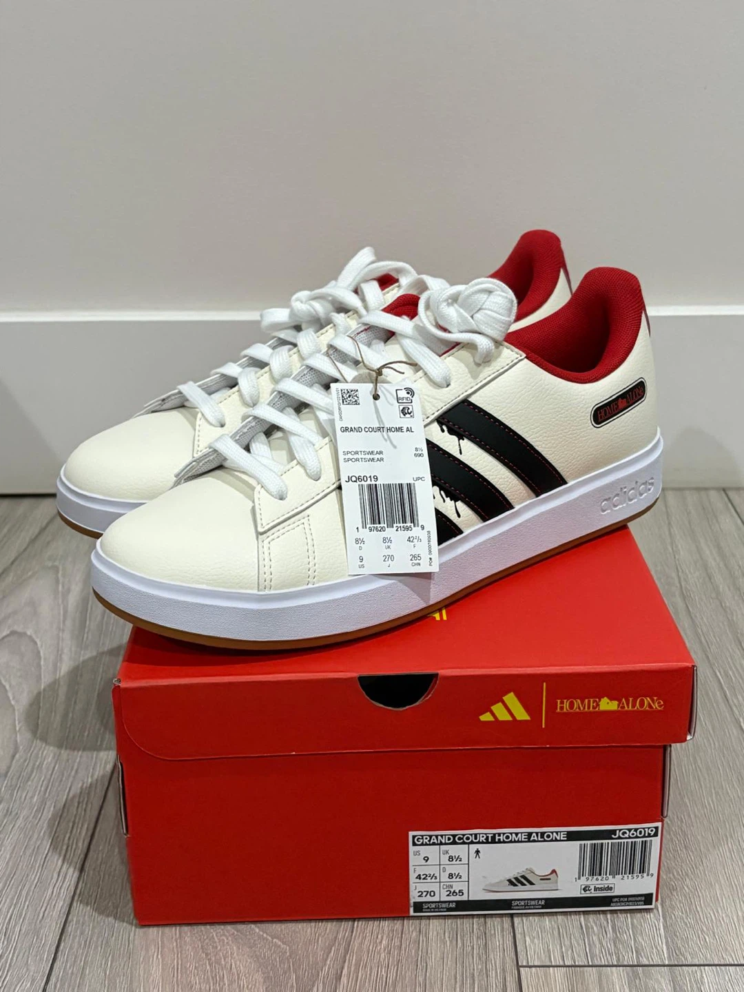 Adidas Grand Court Home Alone Sneakers Size 9