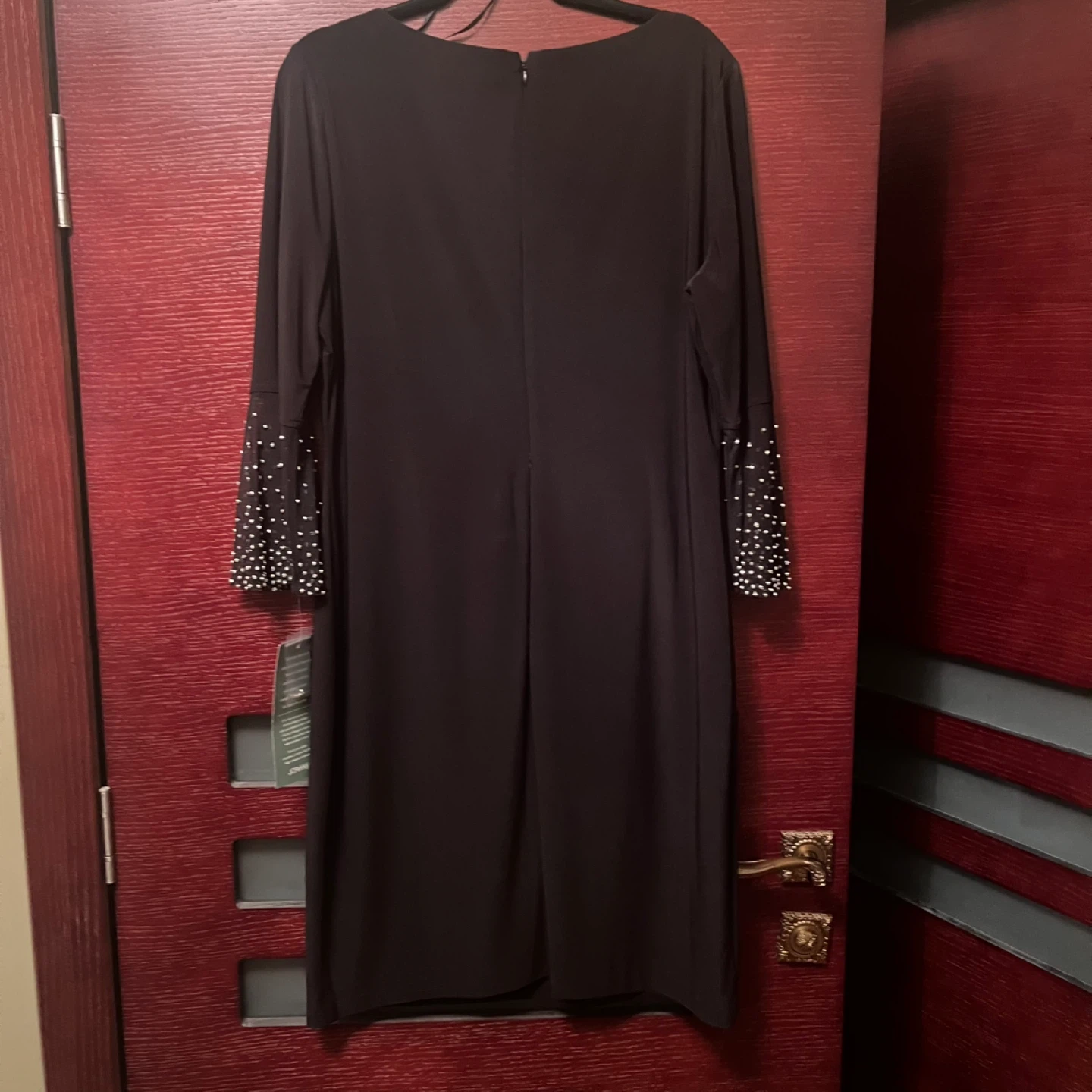 Jackie Jon New York Black Embellished Sleeve Dress Size 16 - photo 5