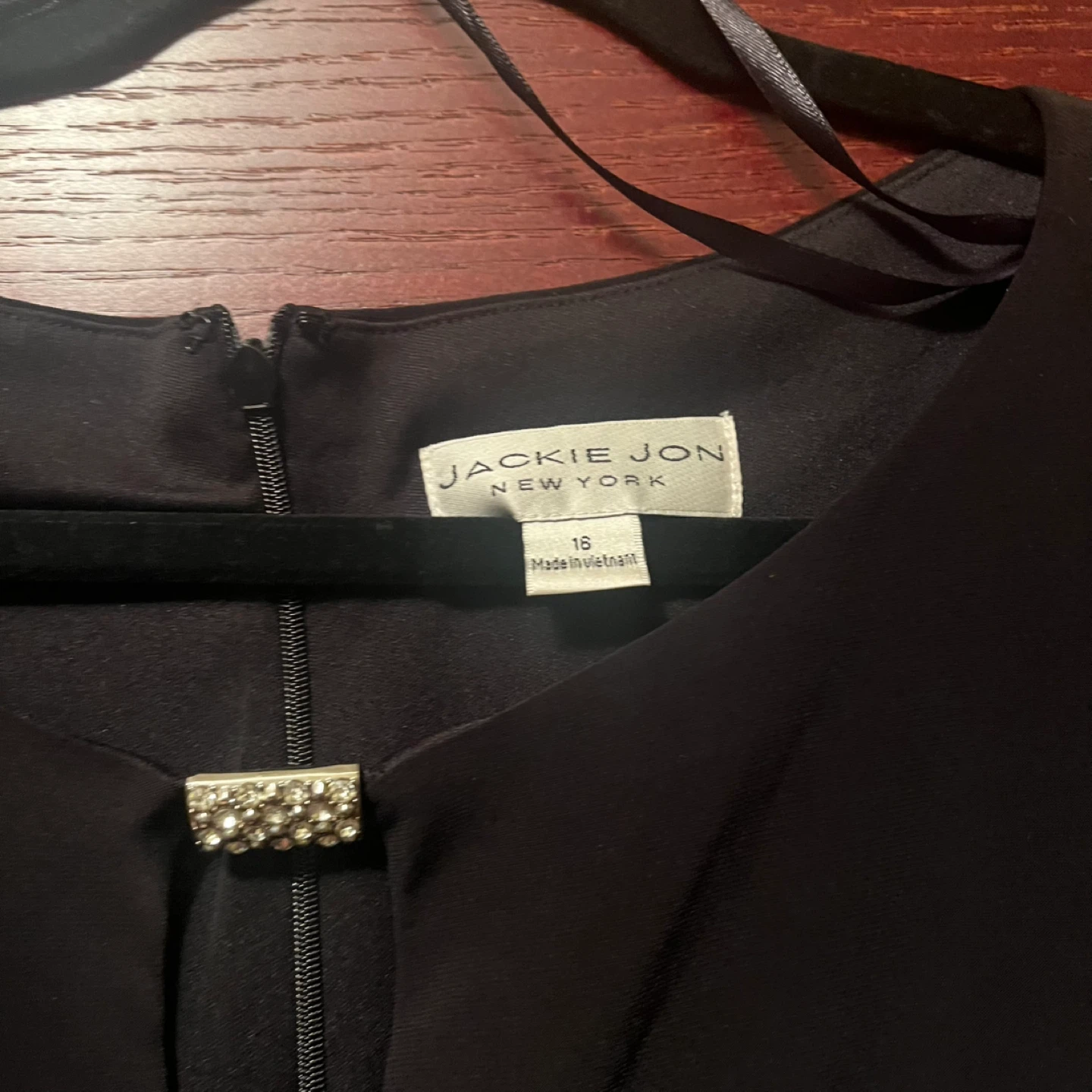 Jackie Jon New York Black Embellished Sleeve Dress Size 16 - photo 3