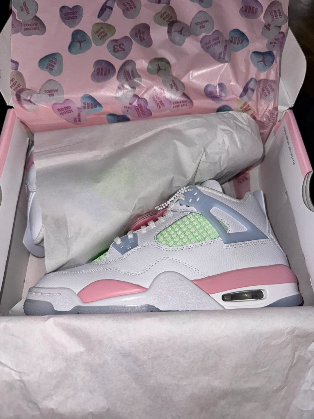 Jordan 4 Retro TD (Toddler) White Pink Green