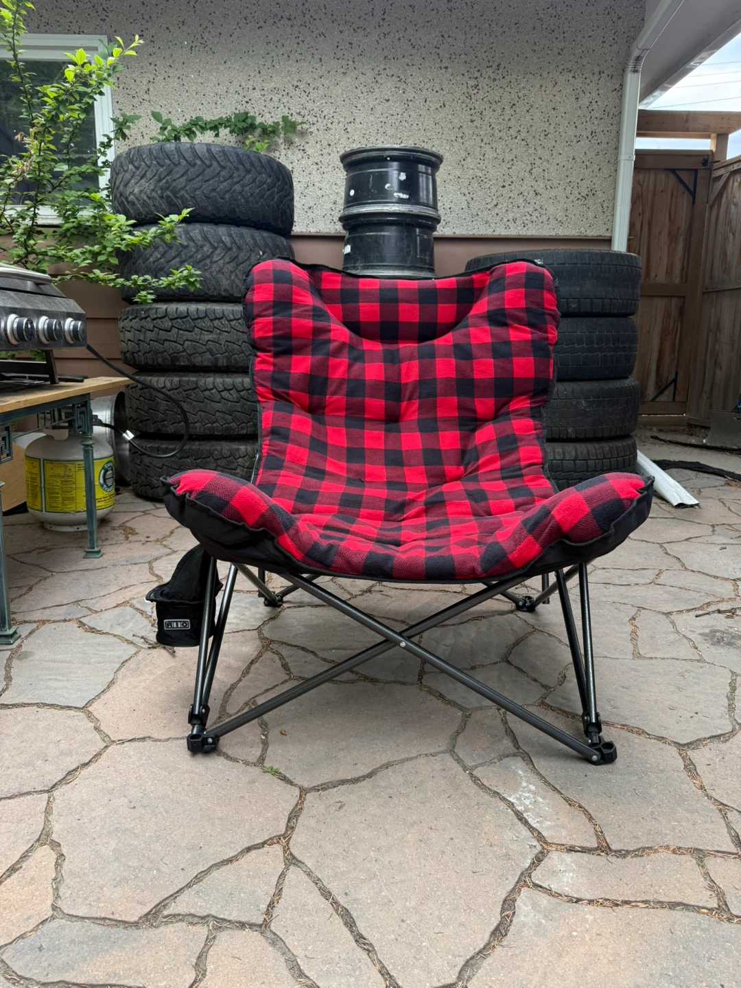 RIO Folding Padded Camp Chair - Buffalo Plaid