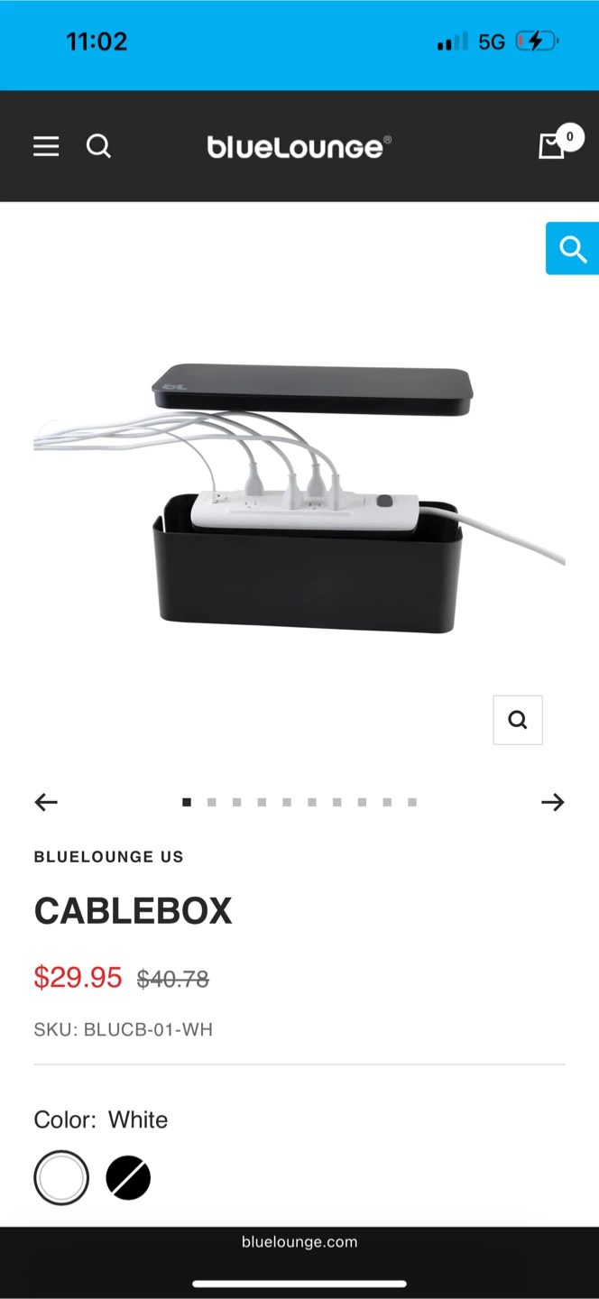 BlueLounge CableBox Black Cord Management Box - photo 4