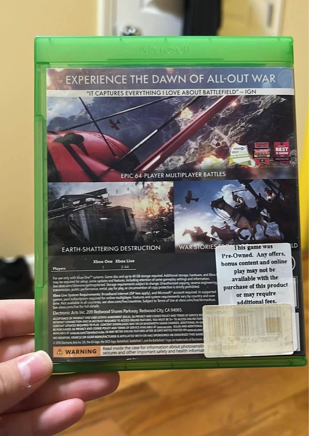 Xbox One Battlefield 1 Video Game - photo 2