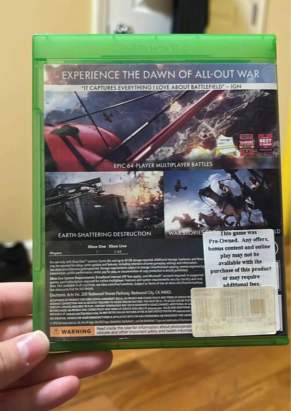 Xbox One Battlefield 1 Video Game - photo 2