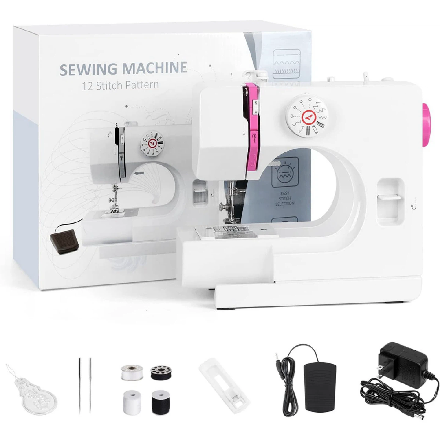 White Sewing Machine with 12 Stitch Patterns - photo 4