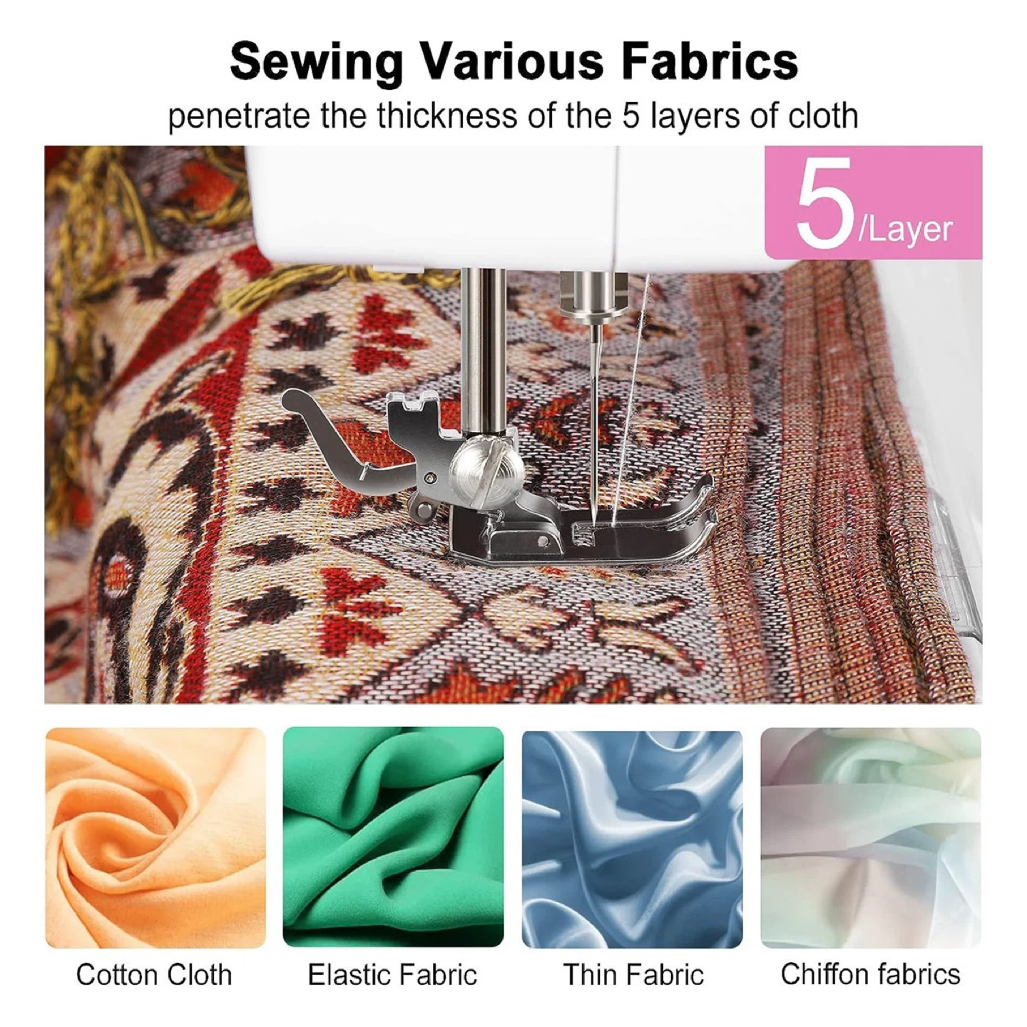 White Sewing Machine with 12 Stitch Patterns - photo 5
