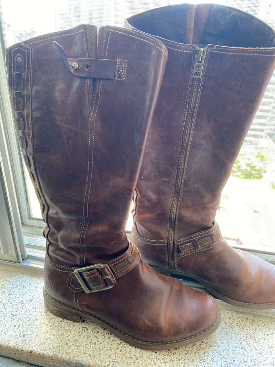 Timberland Brown Leather Knee-High Boots