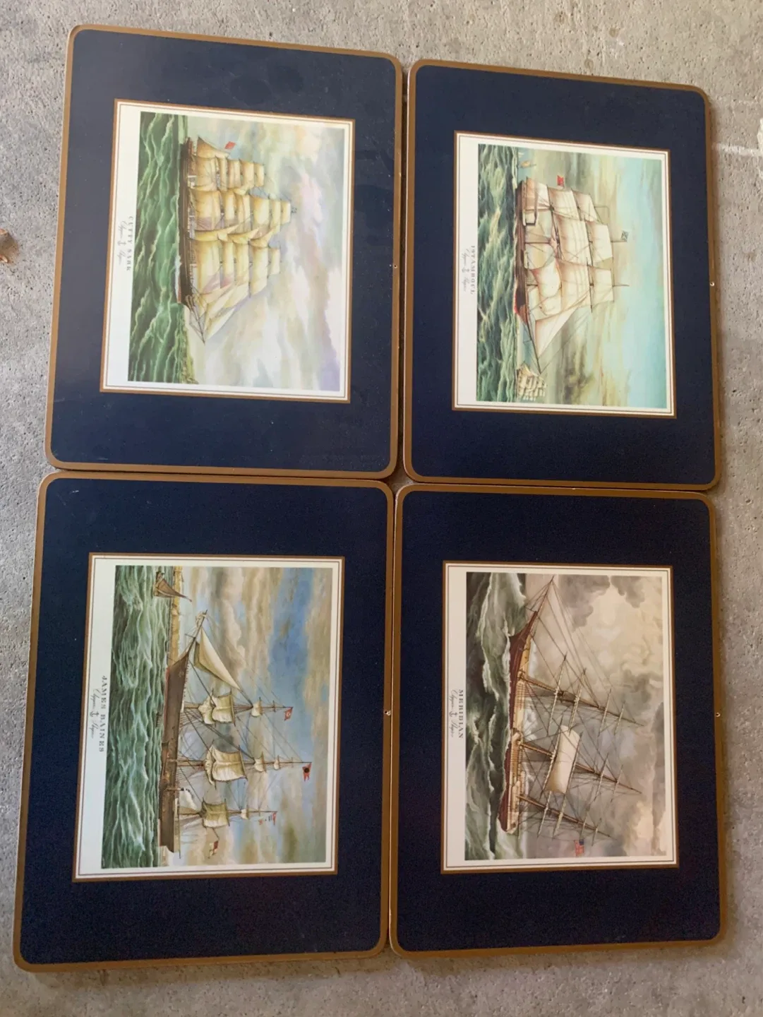 Set of 4 Vintage Clipper Ship Placemats