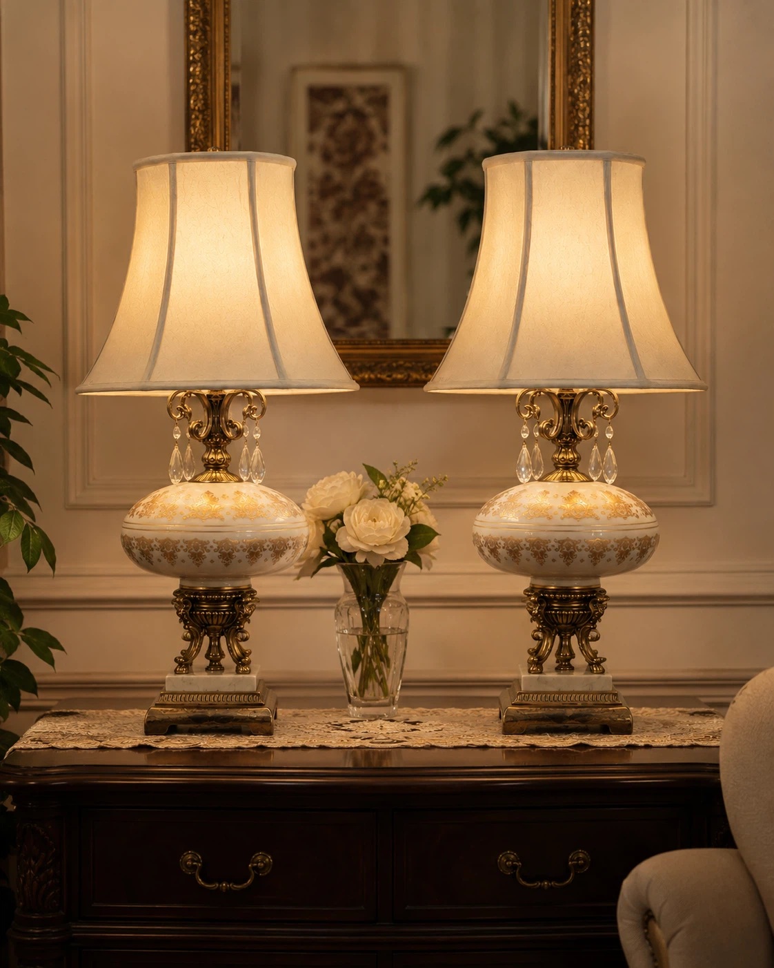 Pair of Vintage Ceramic Table Lamps. Each - photo 3