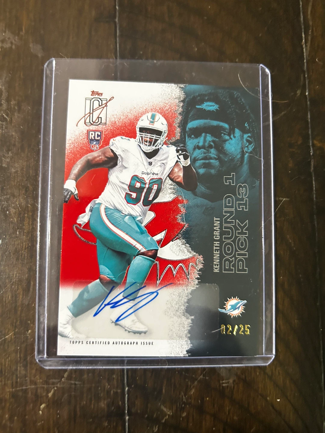 2023 Topps Certified Autograph Kenneth Grant Dolphins RC #02/25