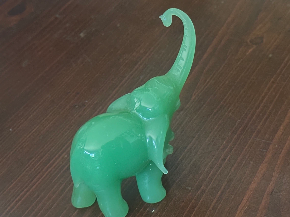 Jadeite Glass Elephant Figurine - photo 3