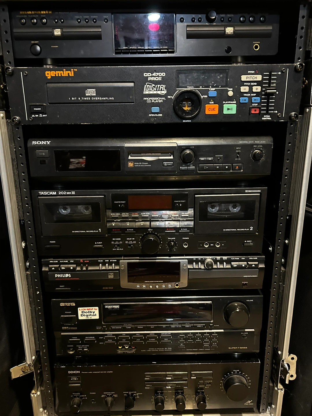 Rackmount Audio Equipment Case with Various Gear - photo 2