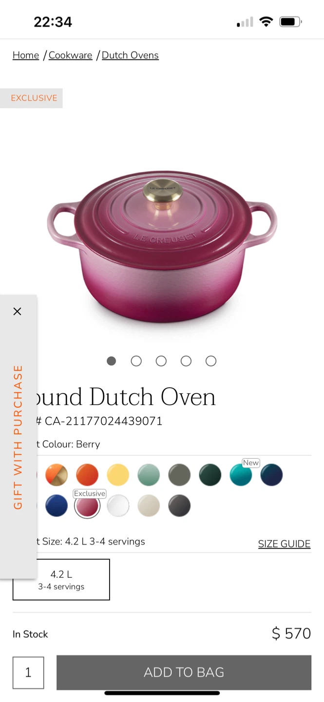 Le Creuset Round Dutch Oven Pink